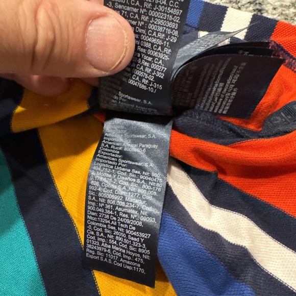 Y2K Tommy Jeans Polo Shirt Men's L Multicolor Vertical Stripe 90s Vintage Cotton - Picture 11 of 16